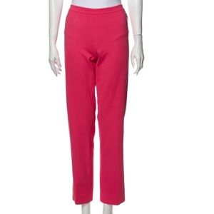 VDP Collection mid rise Straight Leg knit Pants with exposed zipper details